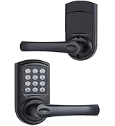 GITRANG Keyless Door Lock Digital Keypad Door Lever Lock, Matte Black Code Electronic Keypad