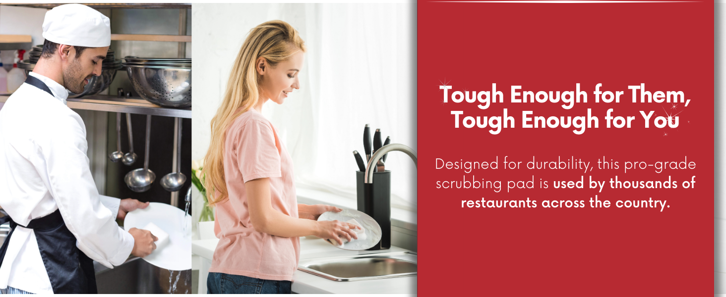 Pro-grade scrubbing pad used by thousands of restaurants across the country