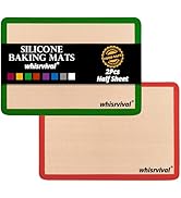 whisrvival Silicone Baking Mat, Reusable Silicone Baking Sheets for Oven, 2Pcs Half Sheet(16.5"x...