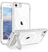 GUAGUA for iPhone 8/7/SE Case 2022 (3rd)/2020 (2nd), Magnetic Clear Cases with Foldable Invisible...