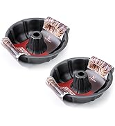 KITESSENSU 9 inch Non-Stick Cake Pans Set of 2, 12 Cups Premium Fluted Cake Pans for baking, Heav...