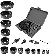 Luckyway 17-Piece Hole Saw Set, 3/4" to 5" Hole Saw with Hole Saw Mandrel for Wood,Plastic,PVC an...