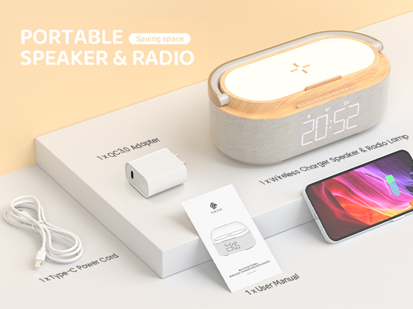 Bluetooth Speaker with Wireless Charger