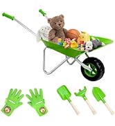Altdorff Kids Wheelbarrow Set Metal, Child Wheel Barrel Green Easy to Assemble and Kids Gardening...