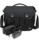 Padwa Lifestyle Black Camera Bag - Nylon Flap Camera Photography Bag with Removable Lining for Si...