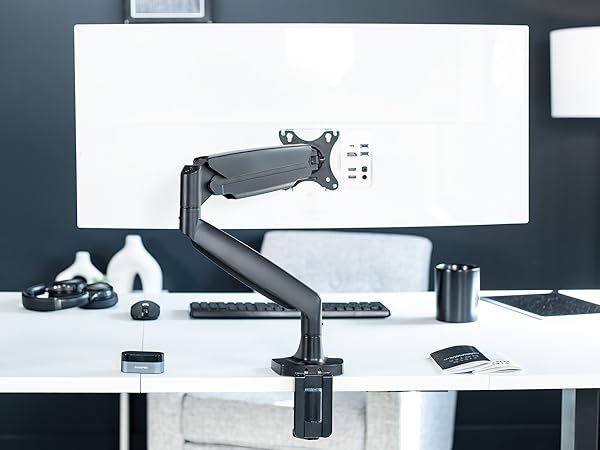 Pneumatic Arm Ultrawide Monitor Desk Mount