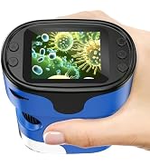 Kids Handheld Digital Microscope Rechargeable: 4K 2.0" Screen, 1000X Portable Pocket Scope with S...