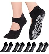 CoolMate Pilates Socks with Grips for Women, Yoga Socks, Crew Non Slip Women for Workout, Barre, ...