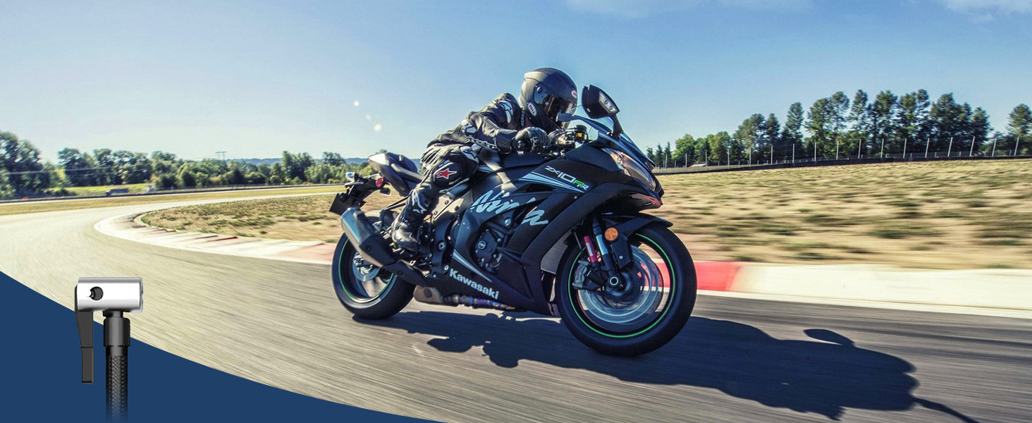 Motorcycle Tire Inflator Portable Air Compressor Cordless Air Pump