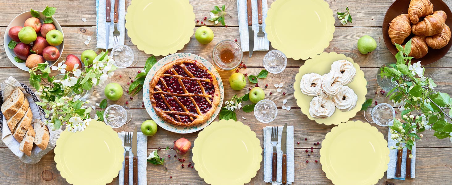 scalloped paper plates disposable dinner plates dessert wedding birthday scalloped plates for party