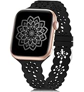 Floral Silicone Band Compatible with Apple Watch Bands 38mm 40mm 42mm 44mm 41mm 45mm 49mm Women M...