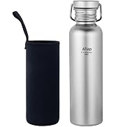 ATiAP Titanium Water Bottle Sport Bottle Ultralight Leakproof for Outdoor Camping Hiking (600ml)