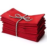 Christmas Red Cloth Dinner Napkins Kitchen Cloth Napkins 12 Pack 18X18 Inches Cotton Blend Soft F...