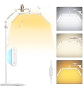 LIONVISON Half Moon Lash Light: Foldable Double Arms 6500K LED Floor Light with Phone Holder - 36...