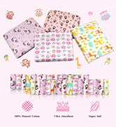 Omilion 34 Pack Baby Receiving Blanket Set: 4 Flannel Cotton Blankets (30" x 30") & 30 Infant Was...
