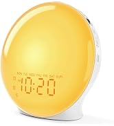 JALL Full-Screen Wake Up Light Sunrise Alarm Clocks for Bedrooms, White Noise Machine for Heavy S...