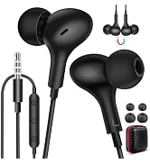 Wired Earbuds Noise Cancelling 3.5mm Headphones for PC School Computer, Ear Buds Wired with Mic M...