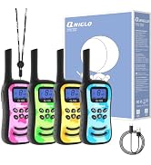 Qniglo Rechargeable Walkie Talkies for Kids with USB Charger, 22 Channels Walkie-Talkies with Lan...