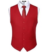 JEMITOP Men's Classic Slim Fit Dress Vest Formal Wedding Prom Tuxedo Suit Vest with Pocket