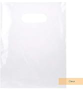 ClearBags 100 Clear Handle Bags 9x12, Extra Thick 2.25 Mil Retail Plastic Shopping Merchandise Gi...