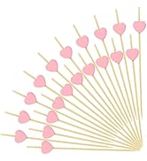 FATLODA 200PCS Heart Cocktail Picks, Pink Heart Decorative Toothpicks for Appetizers Charcuterie ...