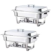 ALPHA LIVING 70012-Gray 2 Pack 8QT Chafing Dish High Grade Stainless Steel Chafer Complete Set, 8...