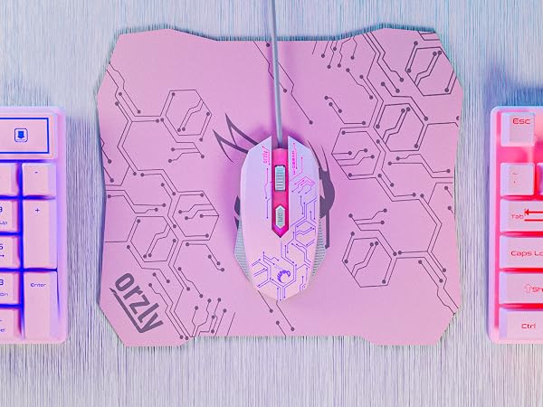 Pink Gaming keyboard and mouse bundle for PS5 Xbox & PC