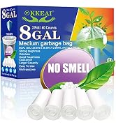 OKKEAI Medium Trash Bags 30L Garbage Bags 8 Gallon White Thicker 0.98 MIL Kitchen Trash Bags Wast...