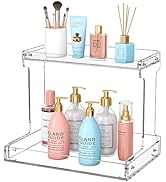 AITEE 2-Tier Bathroom Counter Organizer Acrylic Bathroom Countertop Organizer Clear Bathroom Orga...