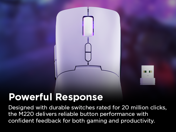 Lenovo Legion M220 Wireless RGB Gaming Mouse - Powerful Response