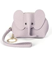 DORIS&JACKY Small Leather Coin Purse for Women Mini Elephant Zipper Wallet | Premium Animal Shape...