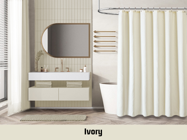 cream shower curtain