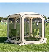 Oilpus Pop-Up Screen House Tent with Mosquito Netting 10x10 FT for 4–6, Portable Screen Room Cano...