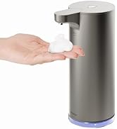 mooas Automatic Foaming Soap Dispenser - Stainless Steel, Touchless, Rechargeable, Hands Free, 9....