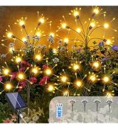VIPMOON Solar Garden Lights 4 Pack 32LED Firefly Lights with Remote, New Upgraded Electric Garden...