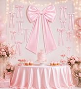 RELBRO Large Pink Bow, 46 x 20 Inch Satin Ribbon Tie with Adjustable Internal Support Layer for B...