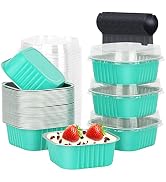 5oz Square Cupcake Pan With Lids 40 Pack,LNYZQUS Aluminum Foil Muffin Pan Cupcake Cups,Disposable...