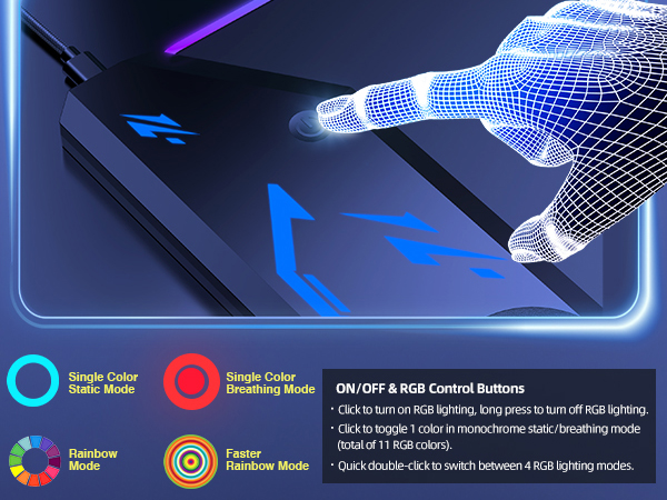 4 light modes and 11 rgb colors