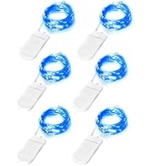 Blingstar Fairy Lights Battery Operated Christmas Lights 6 Pack 7Ft 20LED Mini String Lights Silv...