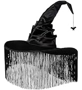 WXOIEOD Purple Witch Hat for Woman Adult Large Wizard Hats Halloween Cosplay Costume with Bat Dec...