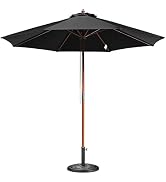 Yescom 9ft Coastal Solid Wood Umbrella Pulley Lift Commercial Base with Wheel Included for Seasid...