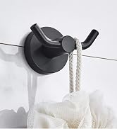 MARMOLUX ACC - Black Bathroom Hooks for Towels | Modern Black Hooks, Double Robe & Towel Hooks Id...