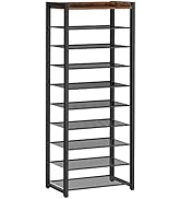 HOOBRO 10-Tier Shoe Rack, 20.5" L Shoe Storage Organizer, Narrow Shoe Shelf, Saving Space, Stable...