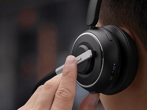 headset for computer with microphone for work wireless office headset hands free phone headset