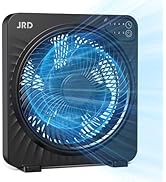 JRD 13inch Box Fan with Robust Airflow, Cooling Desk Fan with Digital Touch Control, 3 Speed Sett...