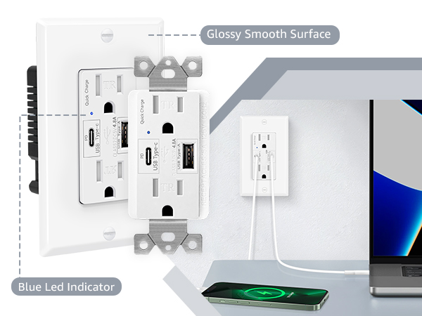 usb c outlet fast charging