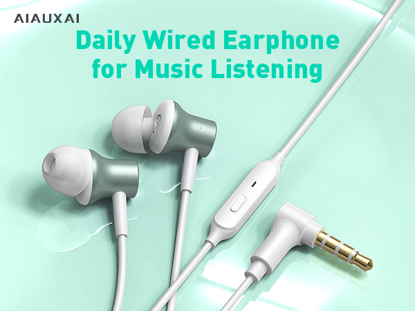 corded ear buds earbuds for Laptop computer Plug in 3.5mm Jack Wired Ear Buds