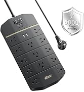 Power Strip,SUPERDANNY 5000 Joules Surge Protector with 13 AC Outlets 2 USB-A & 2 USB-C PD 20W Fa...