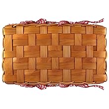 Woodchip Baskets with 2 Folding Handles,Handmade Woven Easter Eggs Baskets for Gifts