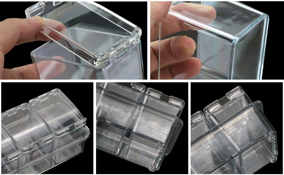 Faxco 4-Cell Clear Seasoning Rack Spice Box